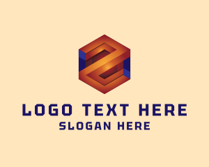 3D Business Hexagon  Logo