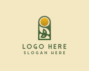 Farmer - Sun Leaf Plant logo design