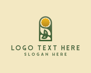 Vegan - Sun Leaf Plant logo design