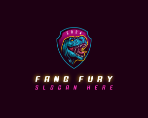 Tyrannosaurus Shield Gaming logo design