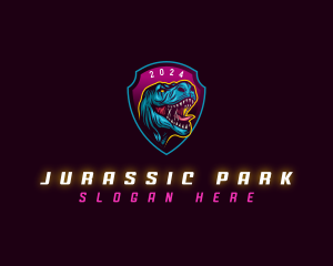 Tyrannosaurus Shield Gaming logo design