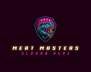 Tyrannosaurus Shield Gaming logo design