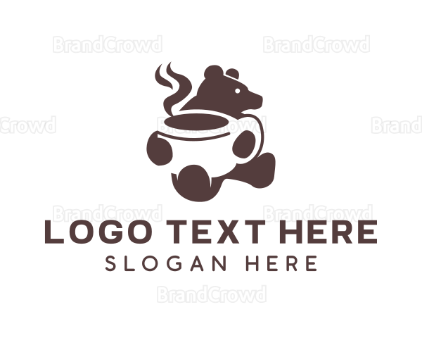 Hot Coffee Bear Logo