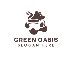 Hot Coffee Bear logo design