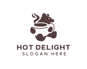 Hot Coffee Bear logo design