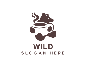 Cute - Hot Coffee Bear logo design