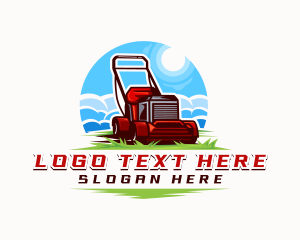 Landscape - Lawn Mower Gardening Turf logo design