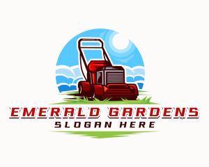 Lawn Mower Gardening Turf logo design