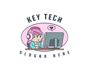 Gamer Tech Female logo design