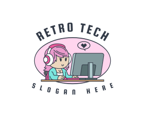 Gamer Tech Female logo design