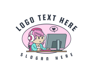 Virtual - Gamer Tech Female logo design