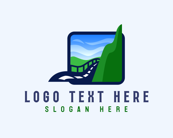 Road - Slope Road Path logo design