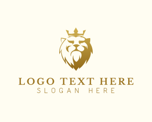 Gold And Purple - Premium Royal Lion logo design