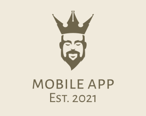 Man - Pen Nib Crown King logo design