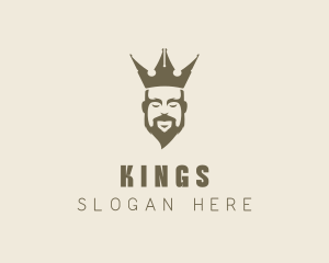 Pen Nib Crown King logo design