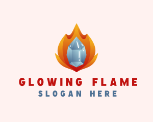 Fire Ice Crystal logo design