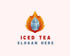 Fire Ice Crystal logo design