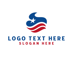 National - Abstract American Flag logo design