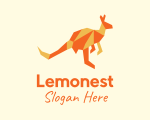 Orange Kangaroo Origami Logo