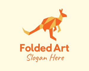 Origami - Orange Kangaroo Origami logo design