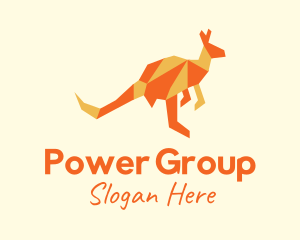 Animal - Orange Kangaroo Origami logo design