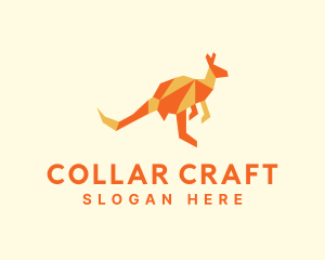 Orange Kangaroo Origami logo design