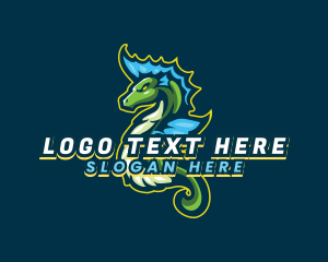 Feral - Seahorse Dragon Gaming logo design