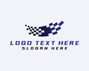 Gokart - Racing Drive Flag logo design