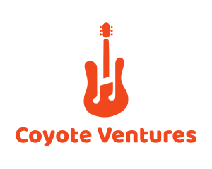 Red Guitar Note logo design