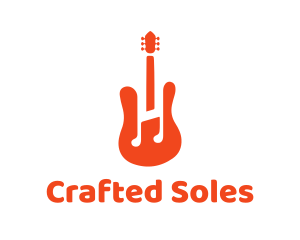 Red Guitar Note logo design