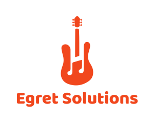 Red Guitar Note logo design