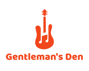 Red Guitar Note logo design