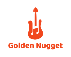 Red Guitar Note logo design