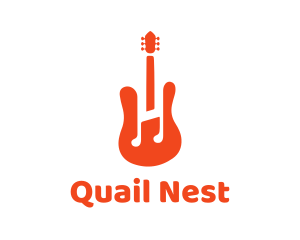 Red Guitar Note logo design