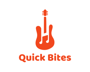 Red Guitar Note logo design