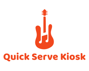 Red Guitar Note logo design