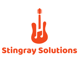 Red Guitar Note logo design