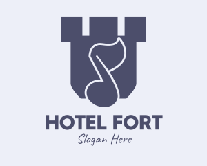 Gray Musical Fort logo design