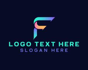 Letter F - Digital Game Streaming logo design