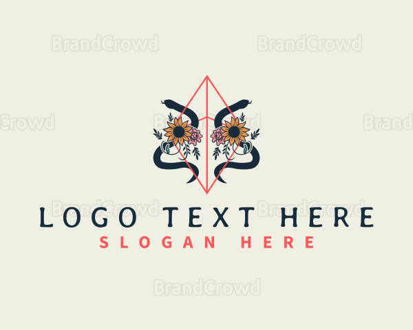 Snake Floral Boho Logo