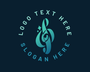 Instrumental - Gradient Music Note logo design