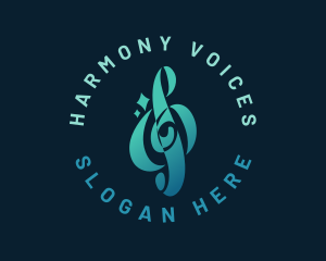 Choir - Gradient Music Note logo design
