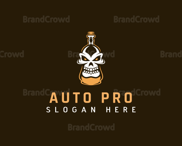 Scary Skull Bottle Logo