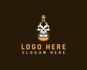 Scary Skull Bottle Logo