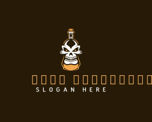 Mascot - Scary Skull Bottle logo design