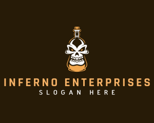 Scary Skull Bottle logo design