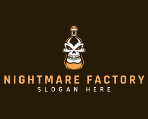 Scary Skull Bottle logo design