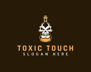 Poison - Scary Skull Bottle logo design