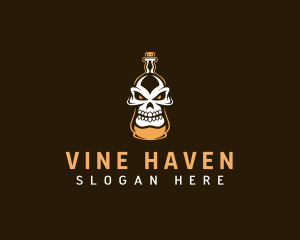 Scary Skull Bottle logo design