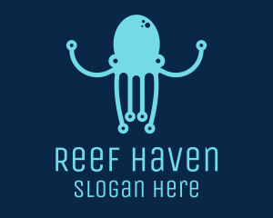 Reef - Startup Tech Octopus logo design